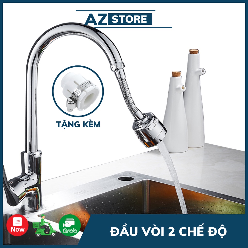 Đầu vòi bát tăng áp xoay 360 độ sử dụng 2 chế độ nước, lắp được mọi loại vòi - AZ Store