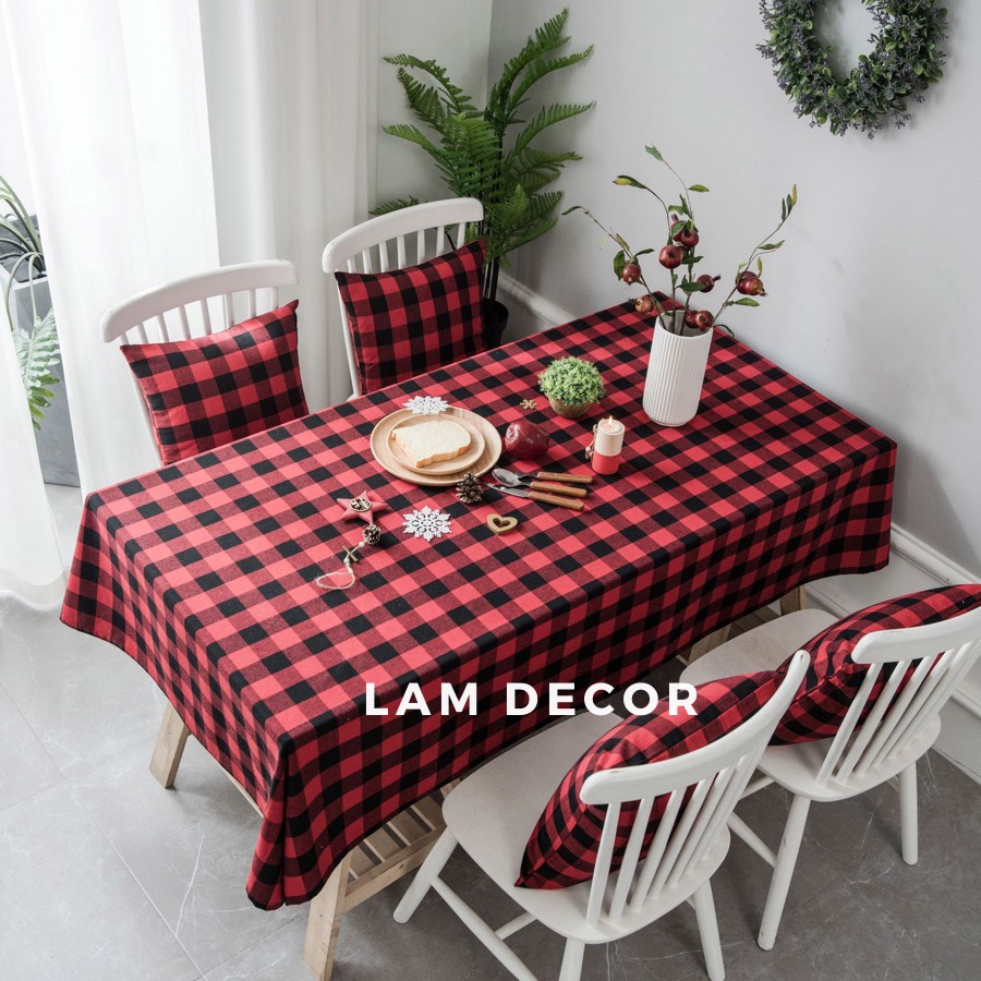 (Tổng hợp)  BST Khăn trải bàn phong cách Châu âu, table runner để trang trí nhà cửa chất liệu vải cotton pha LAMĐECOR