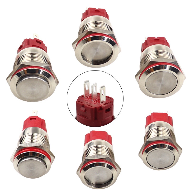 Công tắc inox 3 chân loại 16mm dùng các thiết bị điện xe máy chống nước