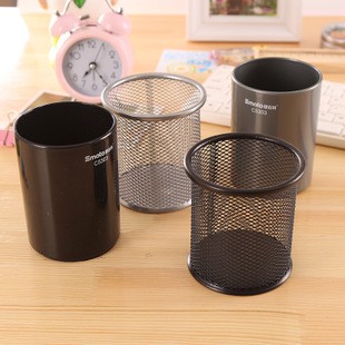 (HCM) Hộp đựng bút để bàn tròn/vuông size 10x9cm bằng sắt lưới chắc chắn, đựng được nhiều bút