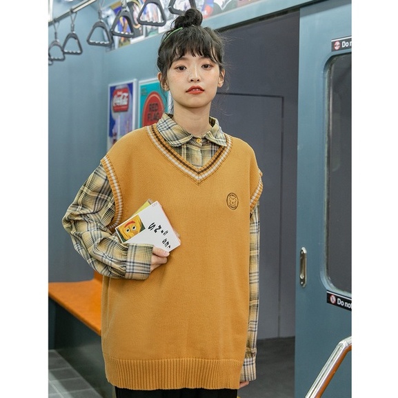 Áo gile len ulzzang nữ áo len gile nữ phong cách hàn quốc - AL11 | BigBuy360 - bigbuy360.vn