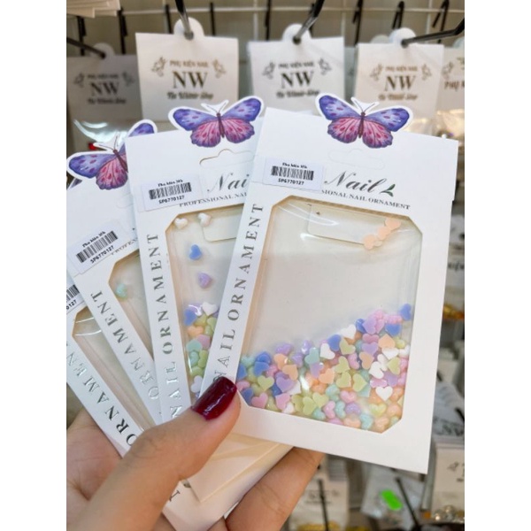 Charm nơ nail cao cấp, Charm nơ gắn móng túi
