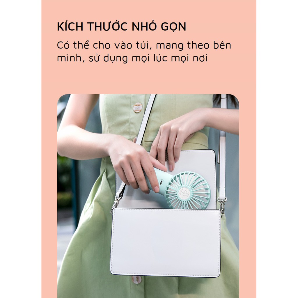 Quạt tích điện mini Yoobao F3 dung lượng 3000mAh và 6000mAh, 32h sử dụng liên tục , màu sắc đa dạng