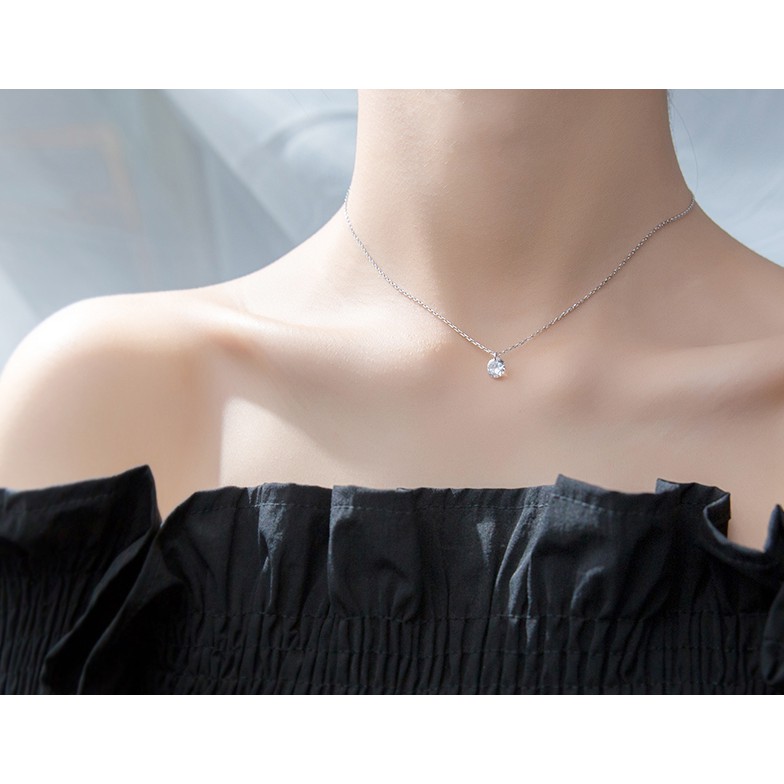 [D05] Dây chuyền bạc 925 mặt hình Hạt Kim Cương nhân tạo