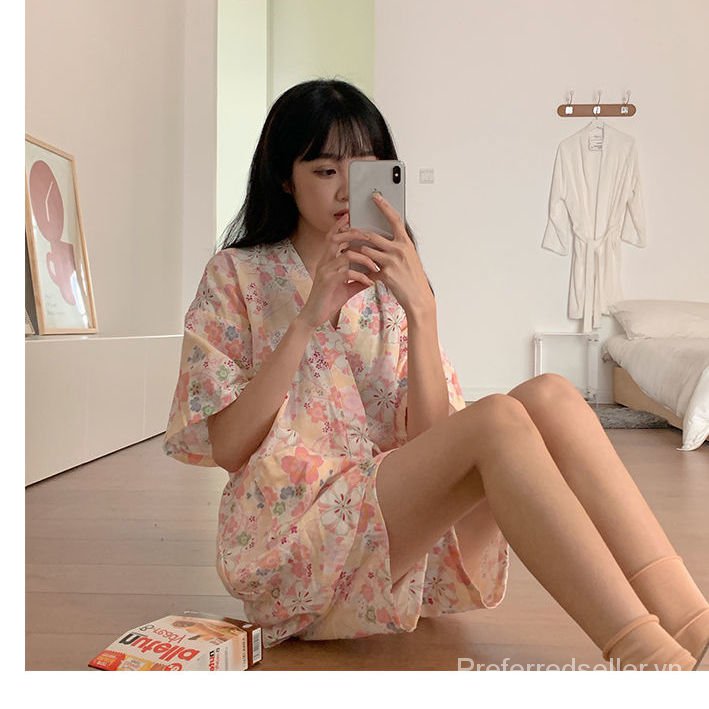 Bộ Pijama Kiểu Kimono Phong Cách Nhật Bản Cho Nữ 200 Mỗi Ngày Eb8L