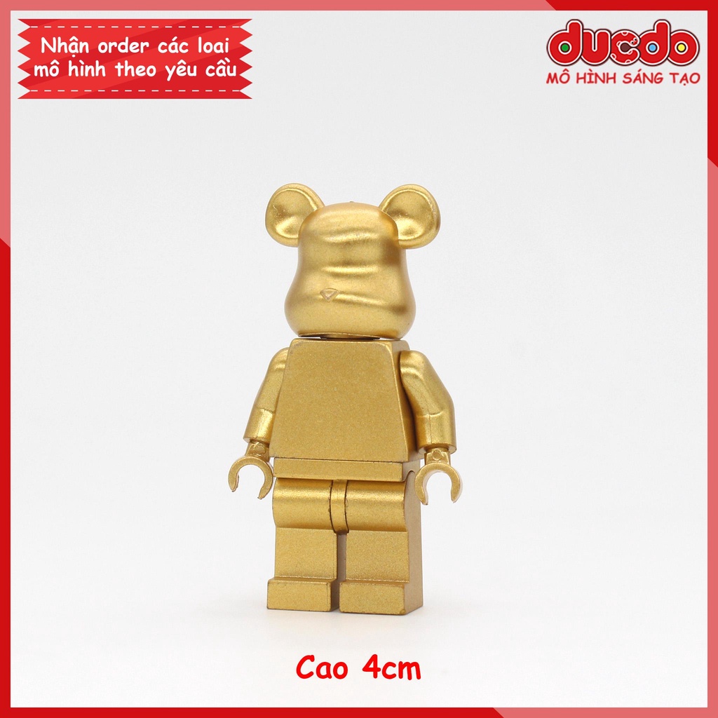 Minifigures nhân vật Bearbrick sơn màu vàng - Đồ chơi Lắp ghép Xếp hình Mini Mô hình