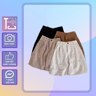 [sẵn] Quần short vải nhung form rộng (ảnh thật tại shop) Tanazi Closet