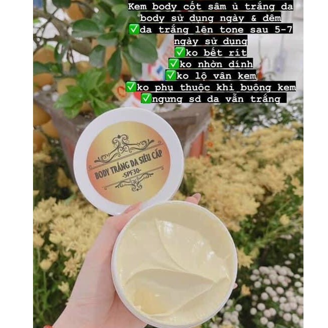 KEM BODY CỐT SÂM , KEM Ủ TRẮNG BODY SIÊU CẤP HÀN QUỐC