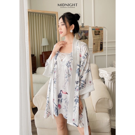 Đồ ngủ mặc nhà Kimono ngắn in hoa Oriental - Midnight Sleepwear | BigBuy360 - bigbuy360.vn