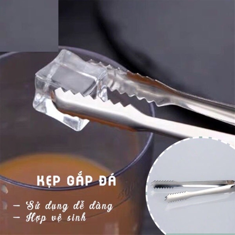 Kẹp Inox Gắp Đá,Thức Ăn Đa Năng