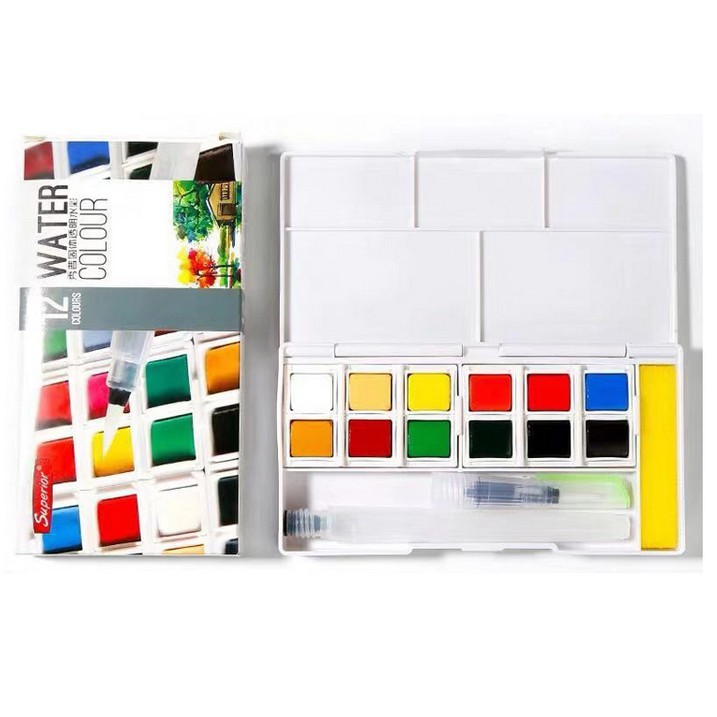 Màu nước Superior 12/18/24/30/36/48 màu viên nén