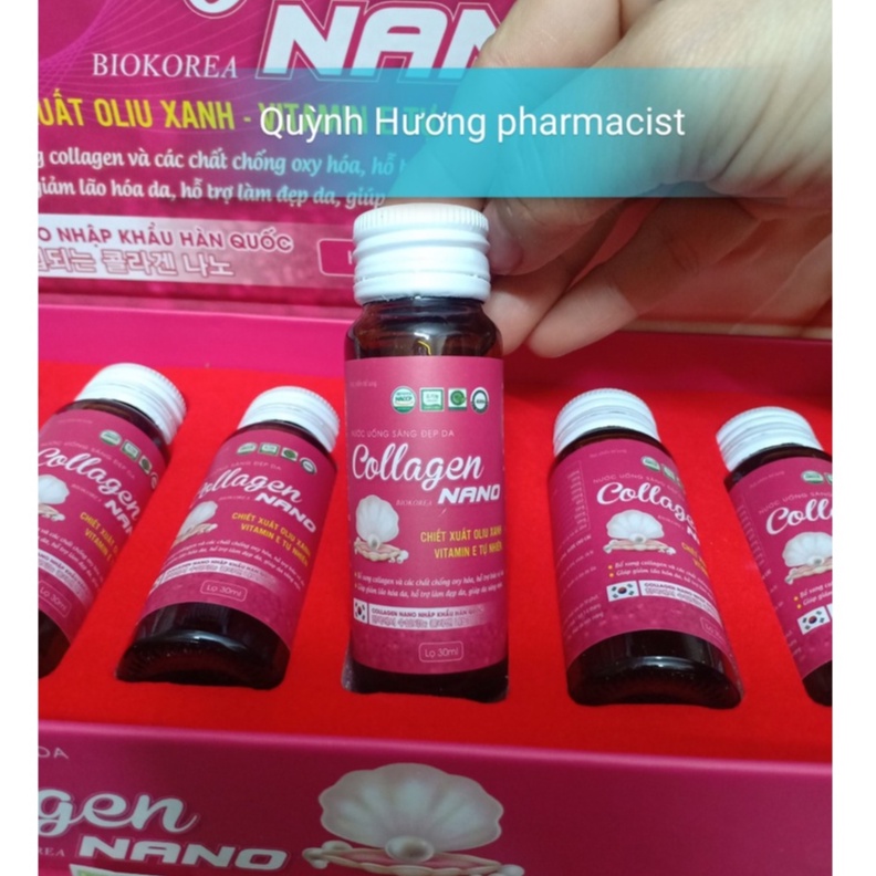 Nước uống COLLAGEN NANO  Biokorea hộp 7 lọ giúp bổ sung collagen giúp da đẹp và căng mịn