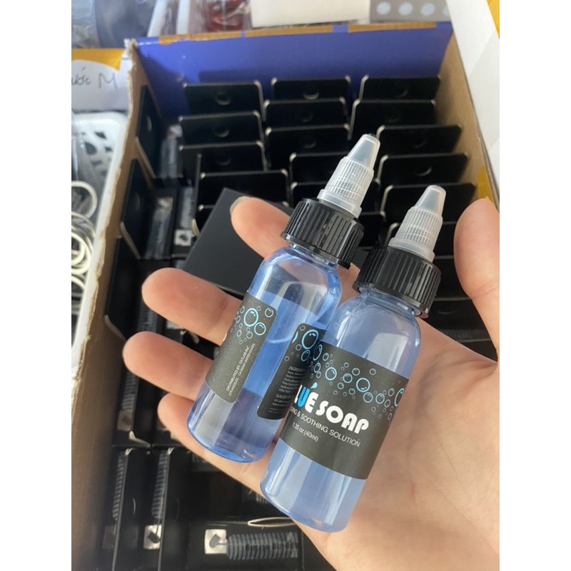 Dung dịch vệ sinh hình xăm Blue Soap (40ml)- Dụng cụ phun xăm