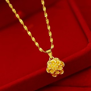 Dây chuyền xoắn mặt hoa mai vàng đồng non