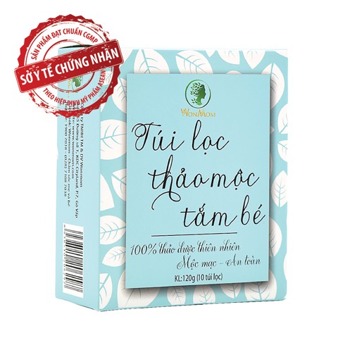 Thảo mộc tắm bé 100% Từ Thiên Nhiên Mát Da Ngừa Rôm Sảy Mẫn Ngứa WonMom