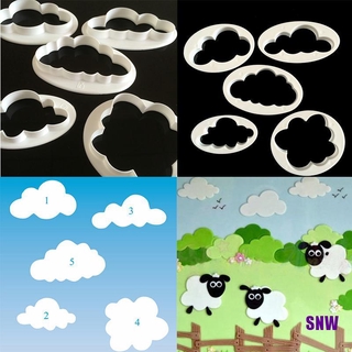 Set 5 Khuôn Cắt Tạo Hình Đám Mây Trang Trí Bánh