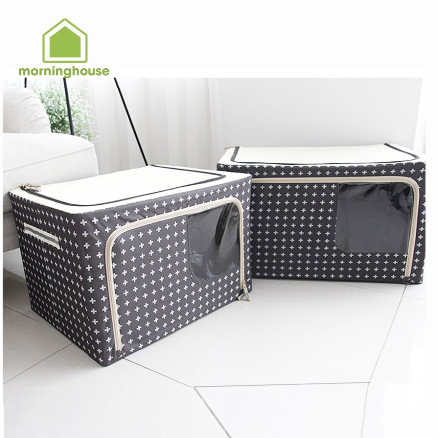 HỘP ĐỰNG TÚI ĐỰNG QUẦN ÁO KHUNG THÉP 56L- LIVING BOX 56L- Dài 50x Rộng 40x Cao 28.5cm S029