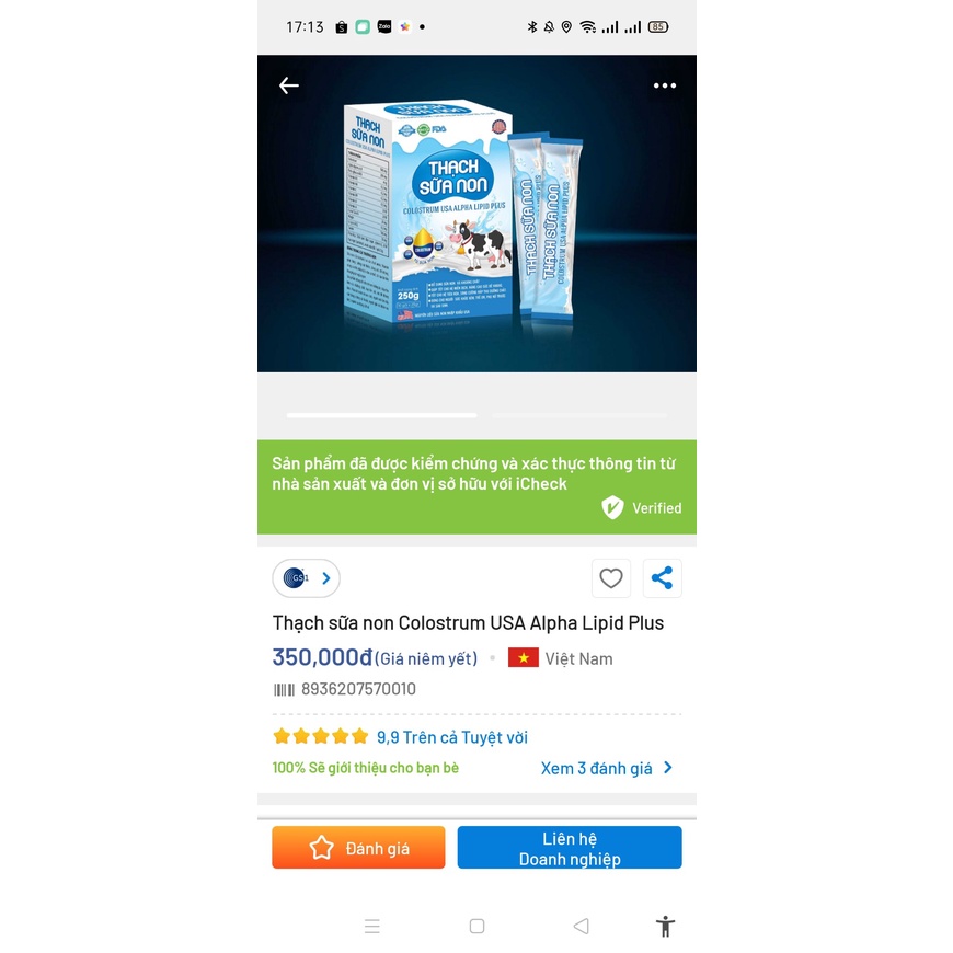 Thạch Sữa Non Bổ Sung Sữa Non, Các Acid Amin, Vitamin, hỗ trợ tiêu hóa