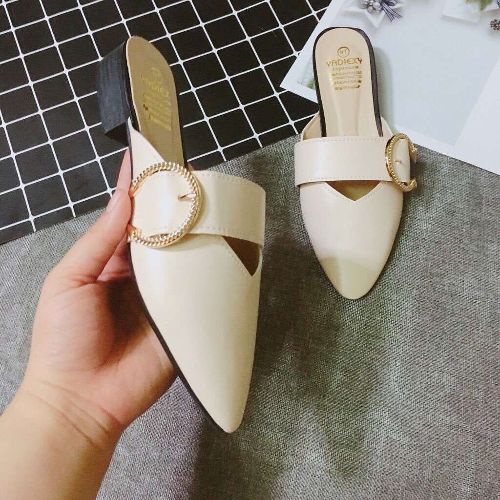 Sục Nữ Mũi Nhọn Gắn Đai Ngang Phong Cách Hàn Quốc Dễ Phối Đồ