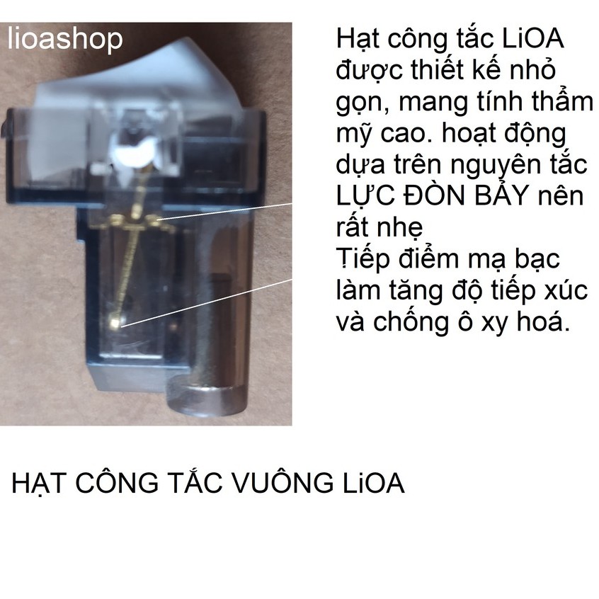 CÔNG TẮC VUÔNG LiOA 1 CHIỀU HÌNH ĐÈN TUÝP.