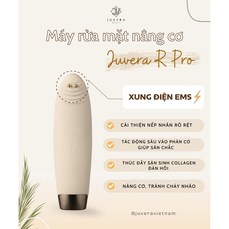 Máy Rửa Mặt JUVERA "R" PRO Làm Sạch Sâu & Nâng Cơ Công Nghệ EMS Số 1 Việt Nam
