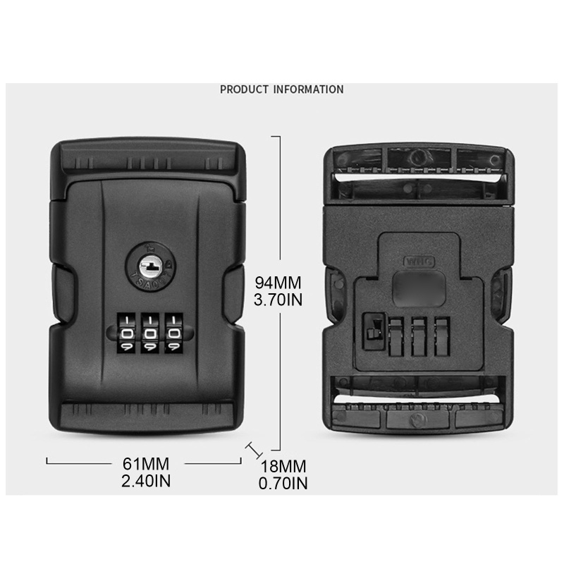 QQ Ổ Khóa Mật Khẩu Bằng Nhựa Màu Đen Chống Trộm An Toàn Tiện Dụng Mang Theo Du Lịch