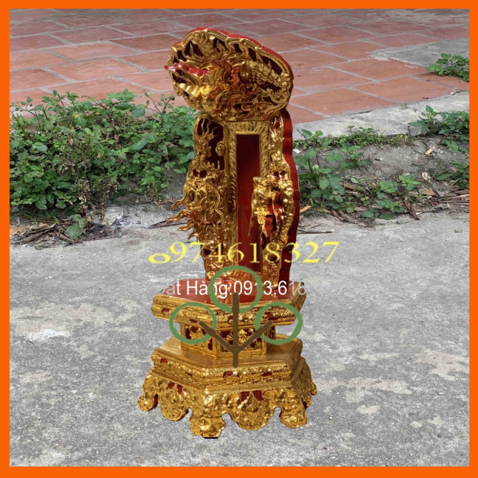 Bài Vị Gia Tiên Rồng Song Long Gỗ Mít Cao 67cm Cỡ 30cm