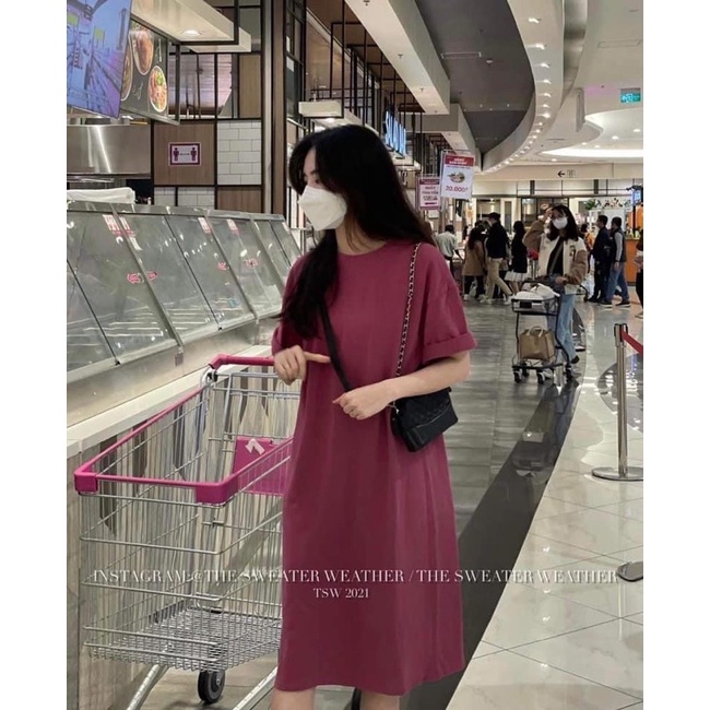 Váy suông tay lỡ, đầm suông dáng dài mùa hè dành cho nữ Nhungkudostore