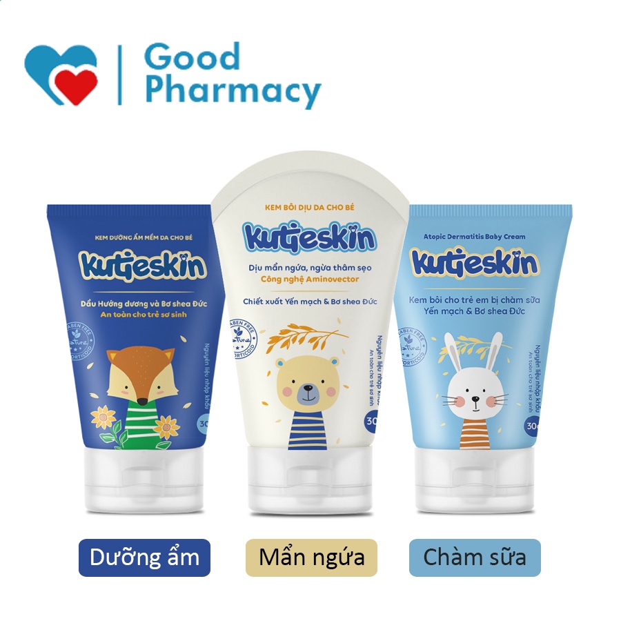 Kem bôi da cho bé KUTIESKIN - Giảm mẩn ngứa, hăm tã, nứt nẻ, côn trùng cắn, chàm sữa, dưỡng ẩm trẻ em