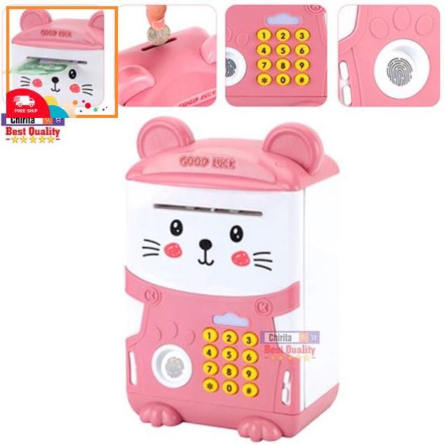 Két Sắt Mini Thông Minh Mèo, chuột, minion, doremon, đẹp dễ thương đáng yêu tự động hút tiền có nhạc và tiếng