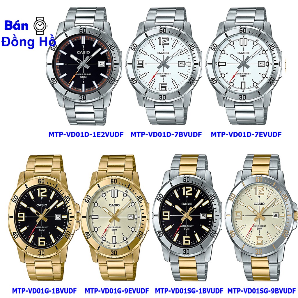 Đồng hồ nam Casio MTP-VD01 MTP VD01D MTP VD01G MTP VD01SG bảo hành 1 năm chính hãng