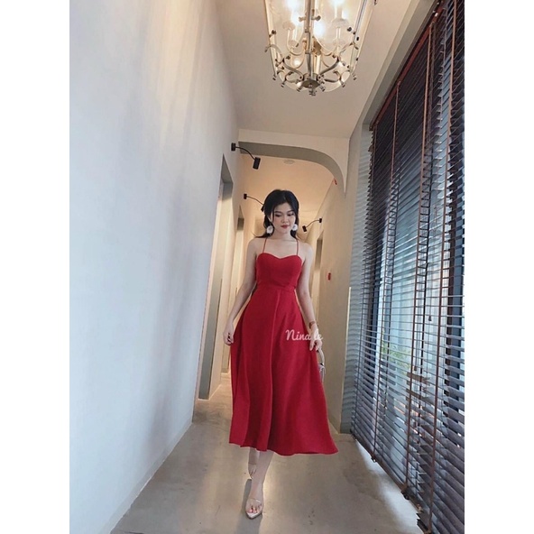 ĐẦM MAXI NỮ ĐI BIỂN DU LỊCHFREESHIP ĐẦM NỮ 2 DÂY DÁNG DÀI ĐAN DÂY LƯNG KÈM MÚT NGỰC | BigBuy360 - bigbuy360.vn