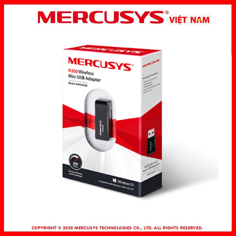 Bộ chuyển đổi USB Wi-Fi Mini Mercusys N300 MW 300UM | BigBuy360 - bigbuy360.vn
