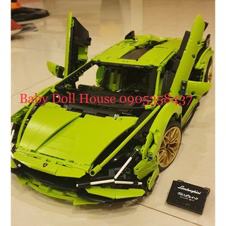 Bộ lắp ghép siêu xe Lamborghini Sian FKP37 màu xanh lá độc đáo tương thích với  81996