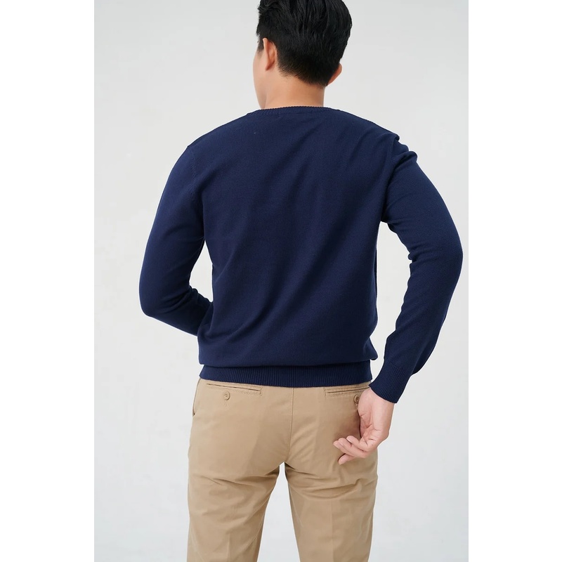 Áo len nam cổ tim tay dài cao cấp Merriman mã THMAL028 màu xanh Navy