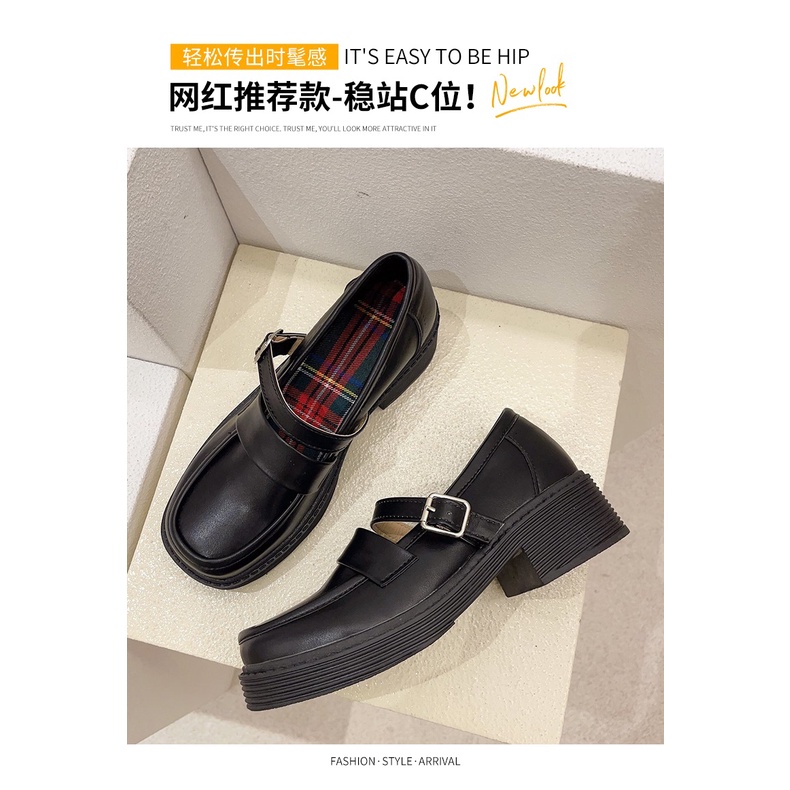 Retro British Wind Small Leather Shoes Women's Day Jk Shoes 2021 Spring And Autumn New Students Hundreds Of Thick With M