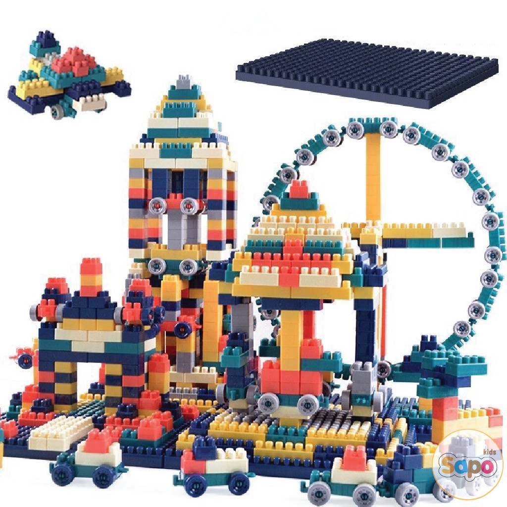 Bộ lego xếp hình 520 chi tiết đồ chơi cho bé lắp ráp , trò chơi phát triển tư duy sáng tạo trí tưởng tượng.