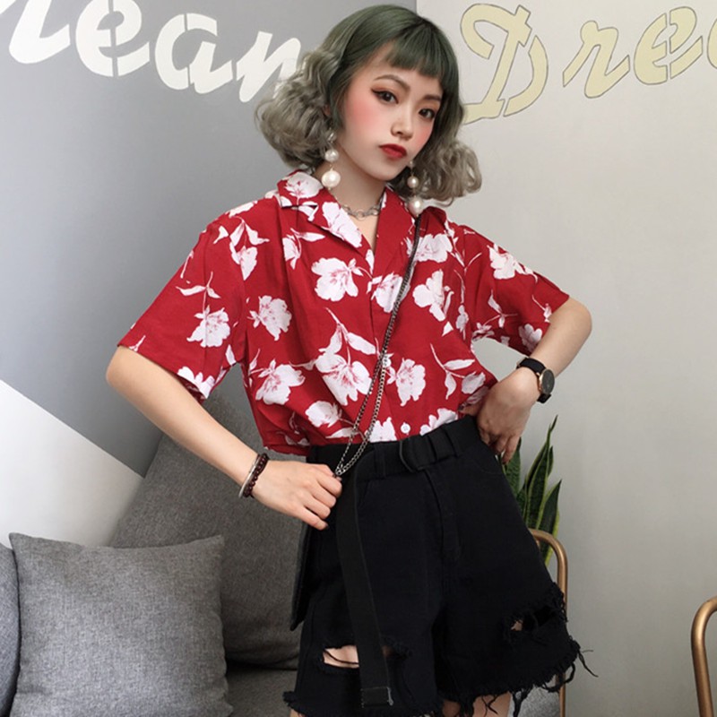Sơ mi hoa đỏ trắng | 11 HIN