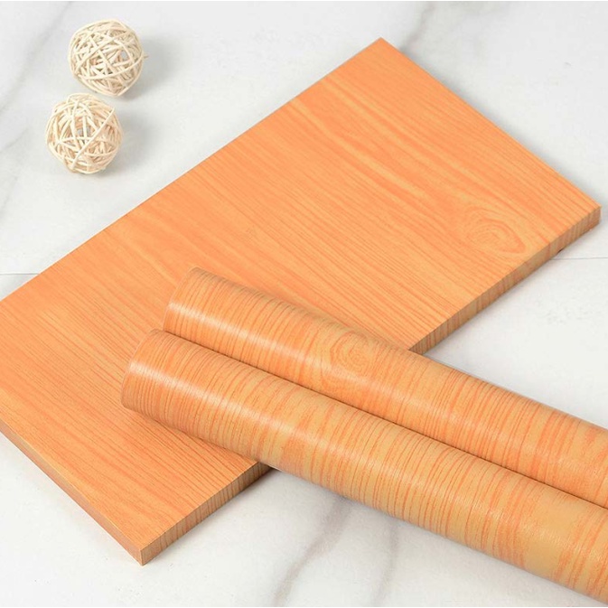 Decal giấy dán tường VÁN MỎNG VÀNG TRƠN khổ 60cm keo sẵn