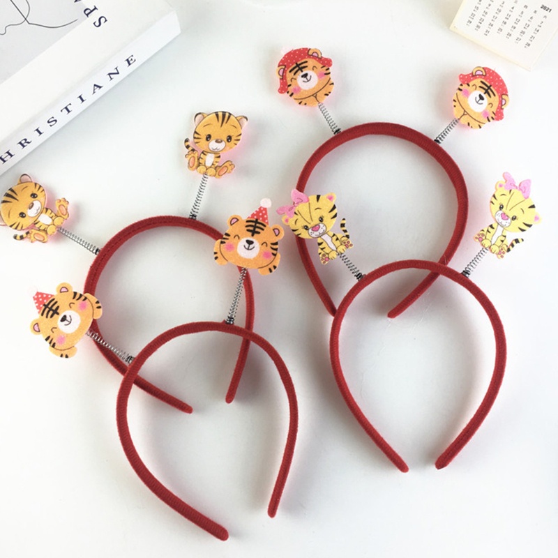 Băng Đô Cài Tóc Rửa Mặt Họa Tiết Hổ Hoạt Hình Dễ Thương