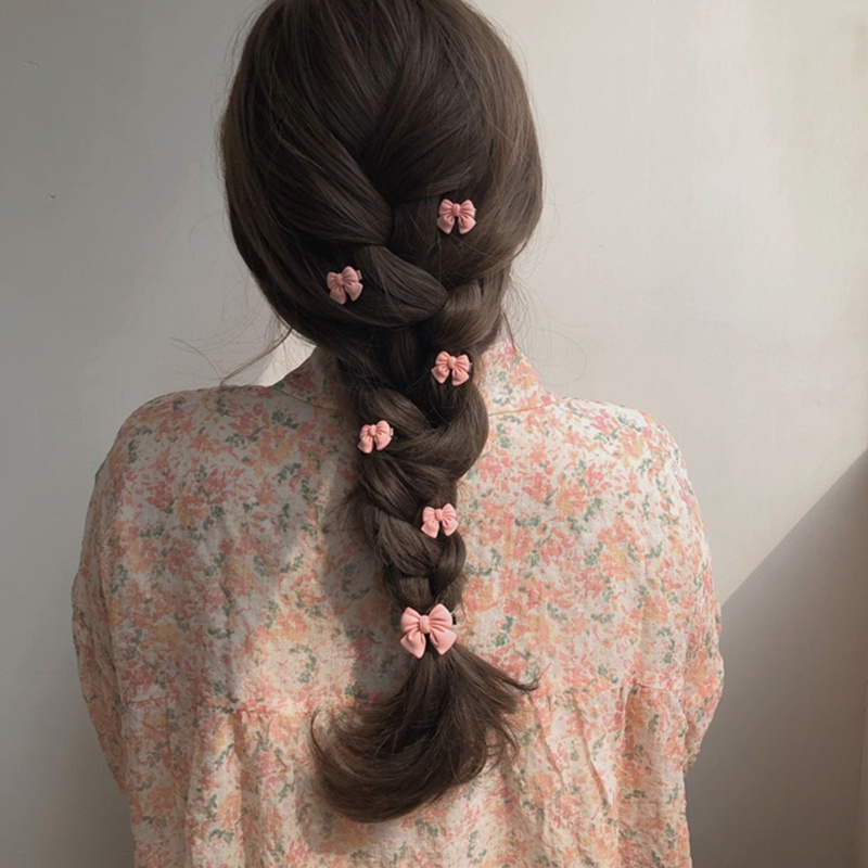 Set 5 Kẹp Tóc Hình Trái Tim / Hoa Trà / Trái Tim Màu Hồng Xinh Xắn Thời Trang Dự Tiệc Cho Nữ