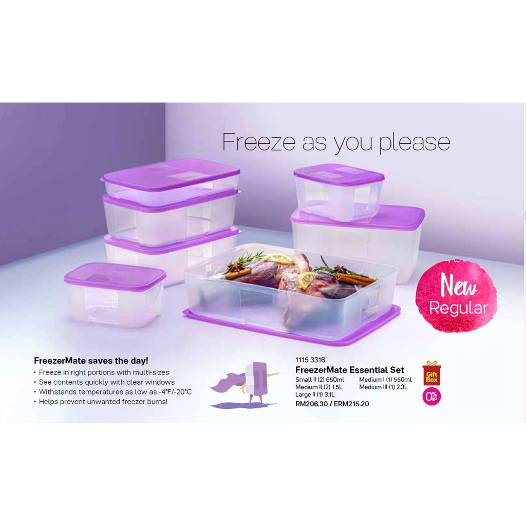 Bộ Hộp Trữ Đông Tupperware Essential Freezermate Fit 7 - MixASale