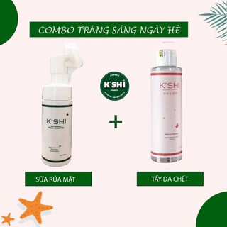 [COMBO KM] Sữa Rửa Mặt Kshi Trắng Da Kiềm Dầu & Tẩy Trang Dưỡng Ẩm Làm Sạch Lớp Trang Điểm Kshi