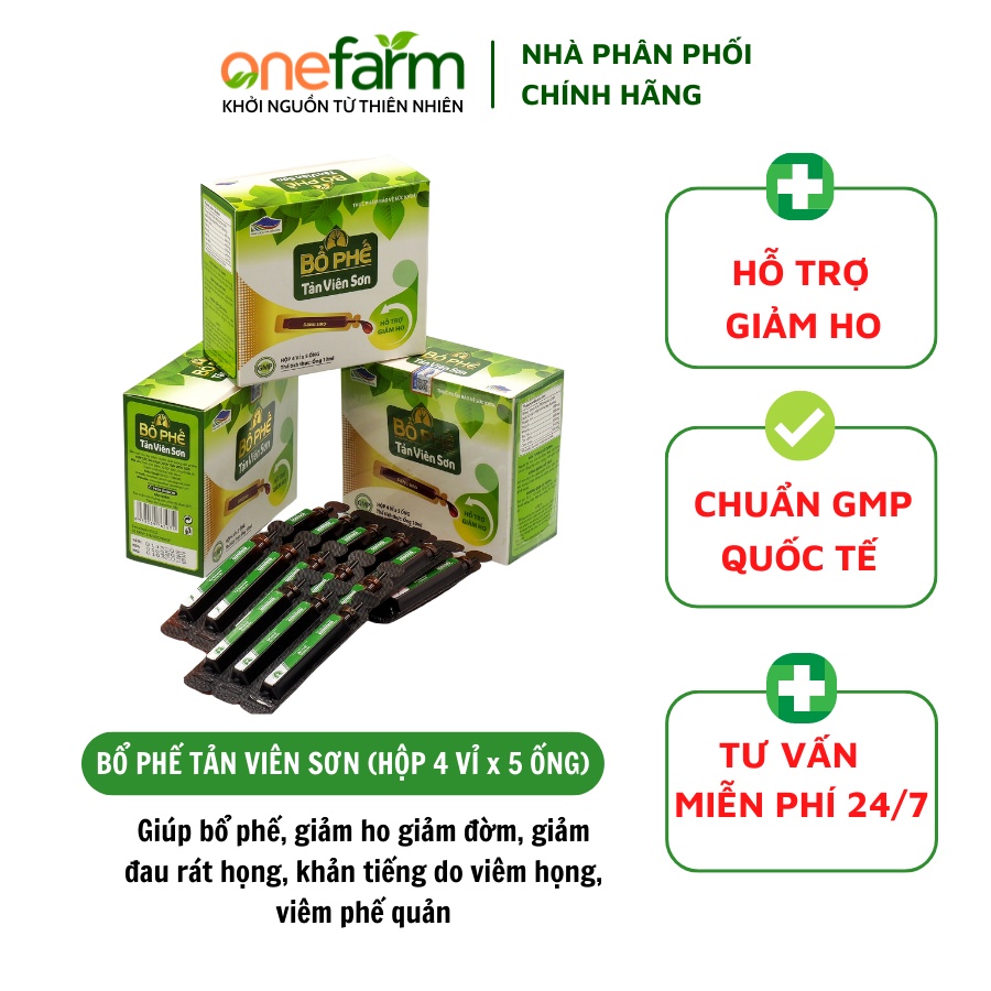 Bổ phế Tản Viên Sơn - hỗ trợ bổ phế, giảm ho, giúp giảm đờm, giảm đau rát họng, khàn tiếng do viêm họng, viêm phế quản.