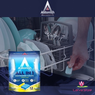 Viên rửa chén bát All In 1 Astonish C2170 42 viên dùng cho máy rửa chén (sách bóng, diệt khuẩn, khử mùi) - Larva Store