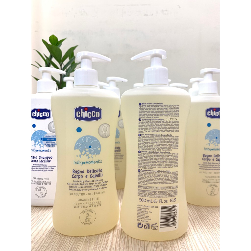 Sữa tắm gội Chicco 500ml cho bé (Nội Địa Ý &amp; Nhập Khẩu Hàn)