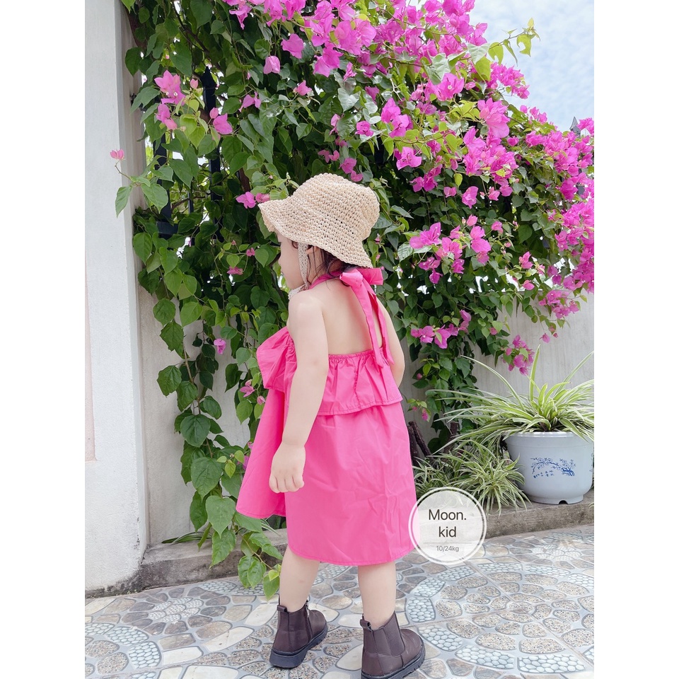 Váy 2 dây bé gái ngực chun dáng maxi