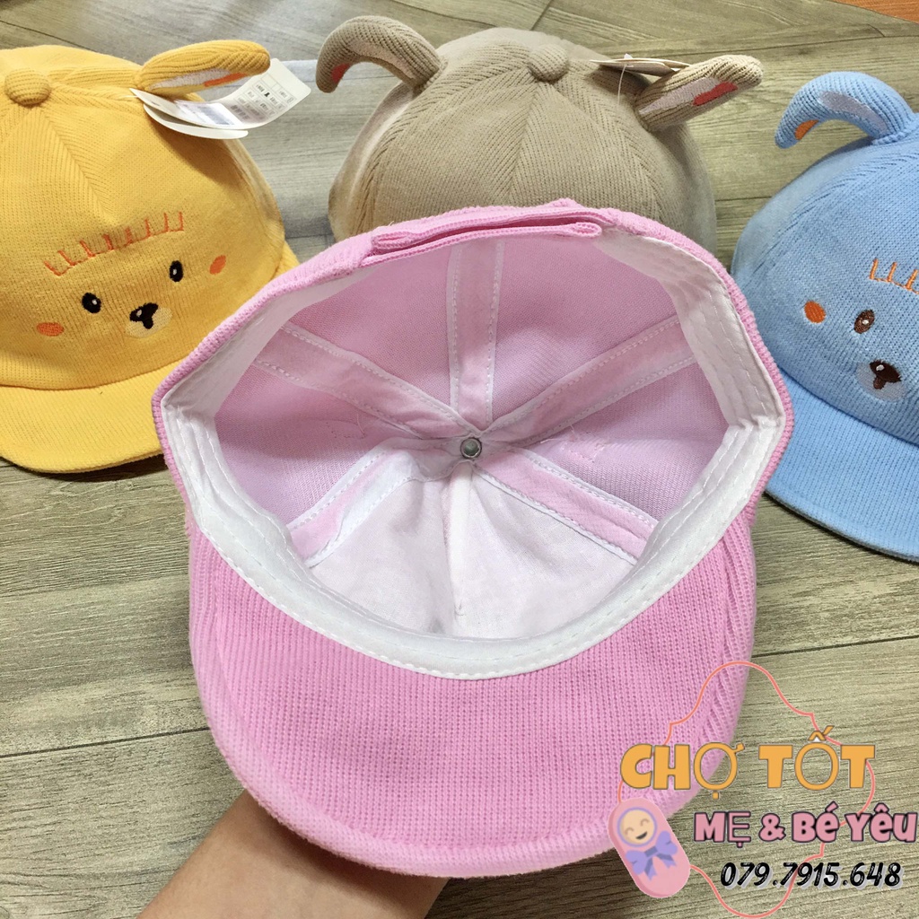 Mũ, Nón Lưỡi Trai Vải Nhung Mềm Cho Bé 6-18 Tháng (hình cún cho trai và gái)