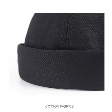 Adi Mũ Beanie cotton Nguyên Chất Không Vành Nhiều Màu Phong Cách Vintage Cho Nam Và Nữ