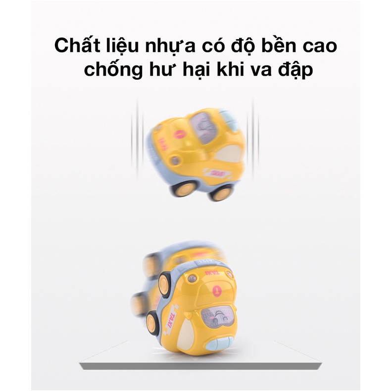 Bộ đồ chơi xe ô tô quán tính xe cứu hỏa cứu thương cảnh sát taxi có đèn và nhạc